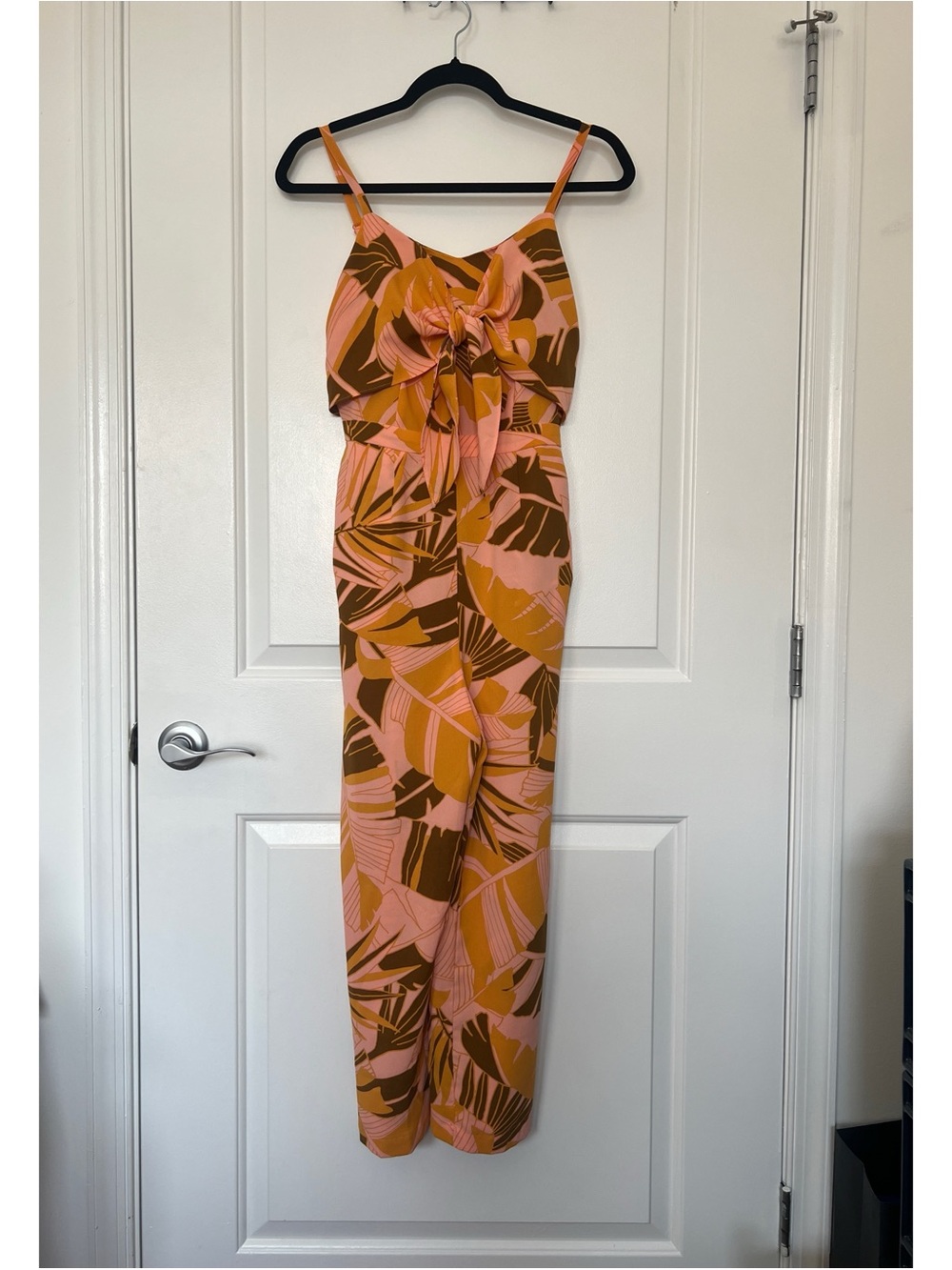 Du Jour Pink & Mustard Tropical Print Jumpsuit